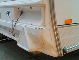 Caravan Rear repairs from SH Caravans