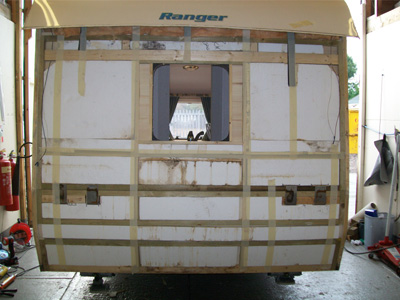 Caravan Front repairs from SH Caravans